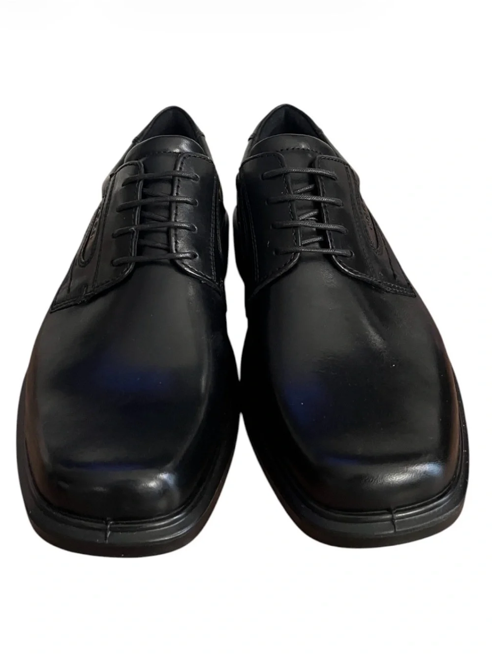 ECCO Men’s Black Leather Plain Toe Oxford Dress Shoes Comfort EU 42 *NEW*